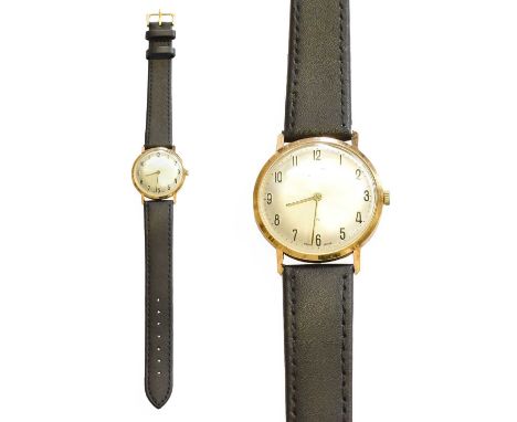 A 9 Carat Gold Bentima Star Wristwatch, manual wound movement, case back with an engraved presentation inscription, with Bent