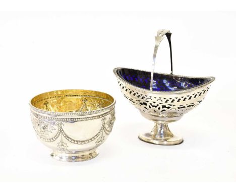 A Victorian Silver Bowl and an Edward VII Silver Sugar-Basket, The First London, 1875 and The Second Birmingham, 1907, the fi