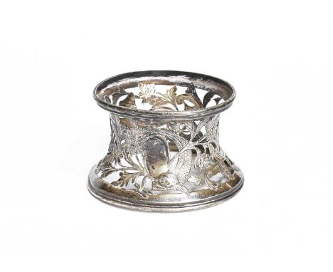 An Edward VII Silver Small Dish-Ring, by Nathan and Hayes, Chester, 1907, in the Irish Georgian style, spool-shaped, the side