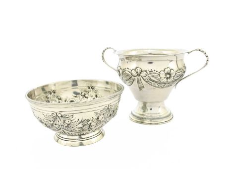A Victorian Silver Bowl and a George V Silver Bowls, The First by Edward Hutton, London, 1890 , The Second by Jacob Rosenzwei