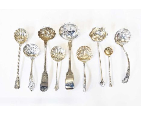 A Collection of Assorted Victorian and Later Silver Sifting-Spoons, various patterns, 6oz 13dwt, 207gr (qty)