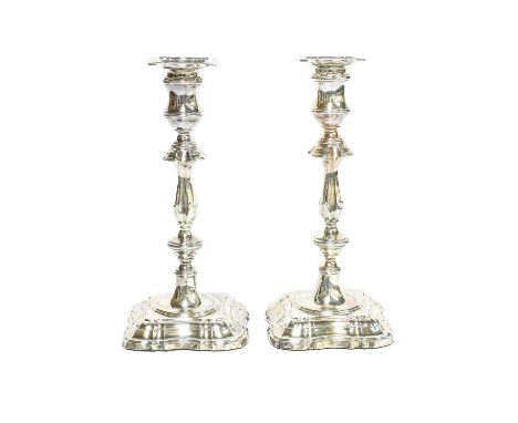 A Pair of Edward VII Silver Candlesticks, by William Charles Fordham and Albert Buckley Faulkner, Sheffield, 1905, each in th