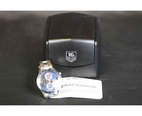 Boxed Gents Stainless Steel Tag Heuer Carrera Chronograph Automatic Wristwatch, Model CV2015, approx 36mm diameter, not count