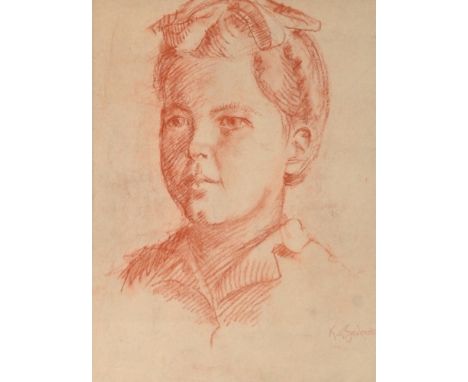 SZADURSKA  Kasia von (1886 Moskau, Russland - 1942 Berlin) "Portrait" eines Mädchens mit Schleife im Haar, Pastellzeichnung, 