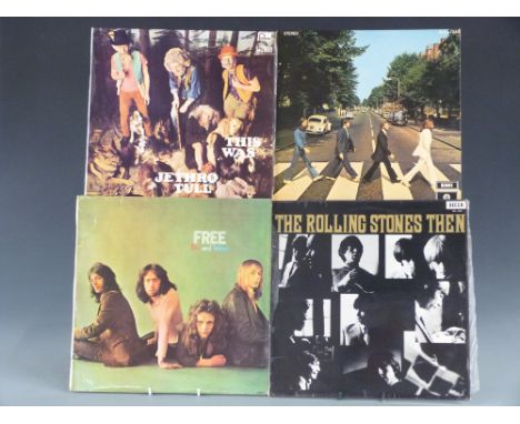 Fourteen South African issue albums including The Rolling Stones (Big Hits and Then), Jethro Tull (This Was and Benefit) Free