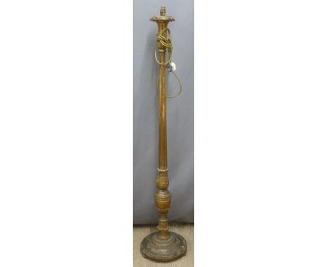 Gilt carved wood standard lamp