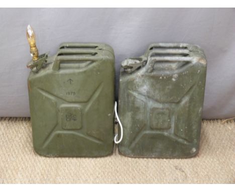 Two jerry cans, one converted to a lamp