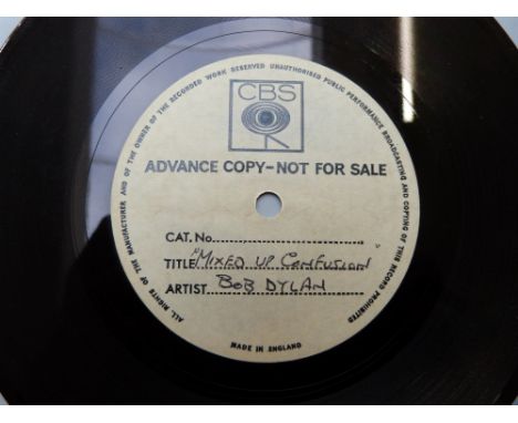 Bob Dylan - Mixed Up Confusion / Corrina Corrina CBS UK Advance Copy - Not For Sale white label.  Pressed in 1970 for Robert 