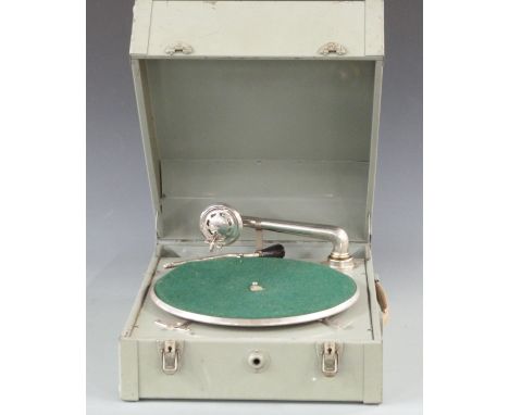 The Winston metal cased portable record player 'Property of the Admiralty'