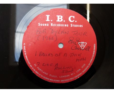 Bob Dylan  - IBC single sided acetate of Ballad of a Thin Man and Like a Rolling Stone including 'Judas' heckle, signed on la