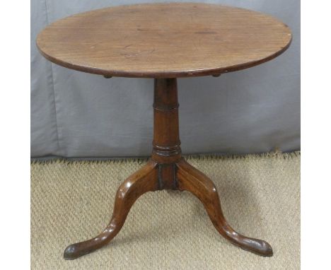 Mahogany tilt top tripod table, diameter 78 x H68cm