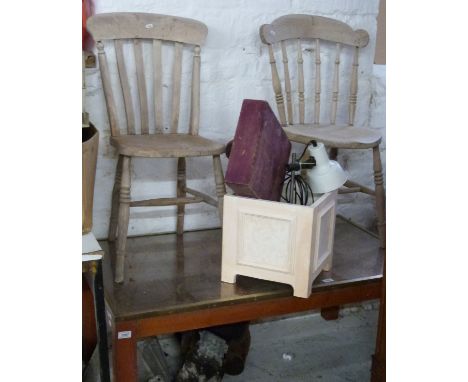 Retro table with map top, pair of chairs, planter etc