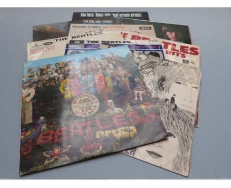 The Rolling Stones (4) and The Beatles (5) LPs including Let it Bleed 