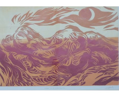 Clifford lithograph or similar Nude in a Landscape, 35 x 51cm