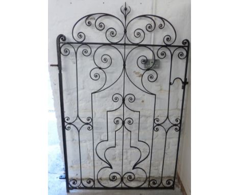 Likely 19thC blacksmith made pedestrian gate, W128 x H196cm