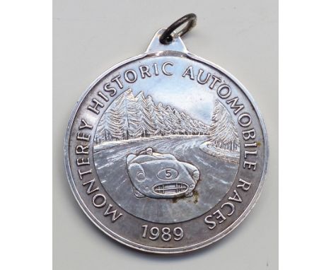 Monterey Historic Automobile Races 1989 World Sports Car Champions 1959 hallmarked silver medal. 