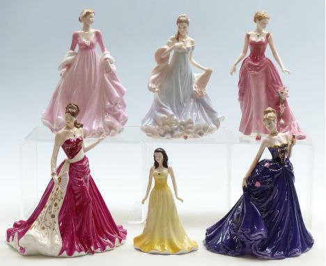Royal Doulton, Royal Worcester and Coalport figurines including limited edition Lady Caroline at the Opera, Ruby, Perfect Mom