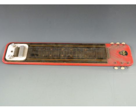 Dallas of London Rangemaster electric lap guitar, fitted with six steel strings, red lacquered finish, composite fret board