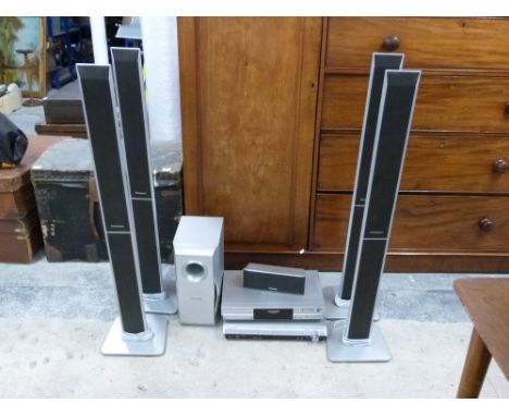 Panasonic sound/cinema system including four floor standing speakers, subwoofer, DVD recorder etc