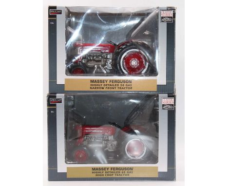 SpecCast 1/16th scale diecast tractor group, 2 examples comprising No. SCT 387 Massey Ferguson 65 Gas High Crop Tractor, and 