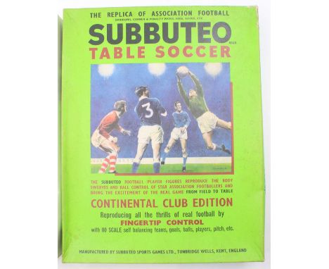 A Subbuteo Table Soccer Club Edition gift set housed in the original card box, appears complete