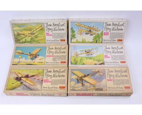 Inpact Kits Those Magnificent Flying Machines 1/48th scale boxed model group of 6 including an Avro Biplane, a Bristol Boxkit