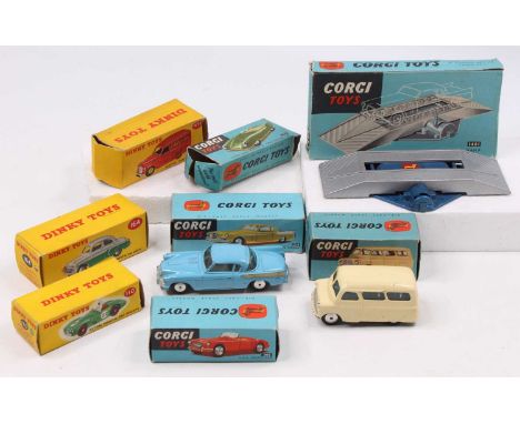 A collection of boxed Corgi Toys comprising No. 404 Bedford Dormobile Personnel Carrier, No. 211 Studebaker Golden Hawk, and 