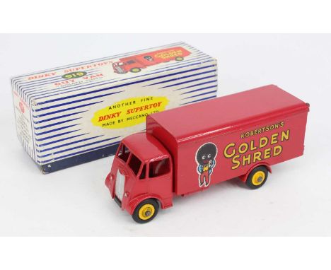 Dinky Toys No. 919 guy van ''Golden Shred'' comprising red body with yellow Super Toys hubs and silver detailing with Roberts