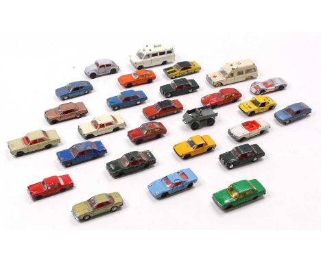 An interesting selection of mixed Siku, Schuco, and small scale diecast vehicles to include a Siku Ford Transit ambulance com