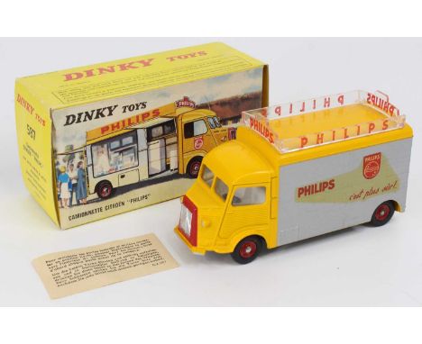 French Dinky Toys No. 587 Citroen H display van "Philips", comprising yellow and silver body with red hubs and Philips livery