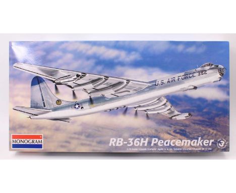 A Monogram 1/76 scale plastic kit for an RB-36H Peacemaker Aircraft housed in the original box