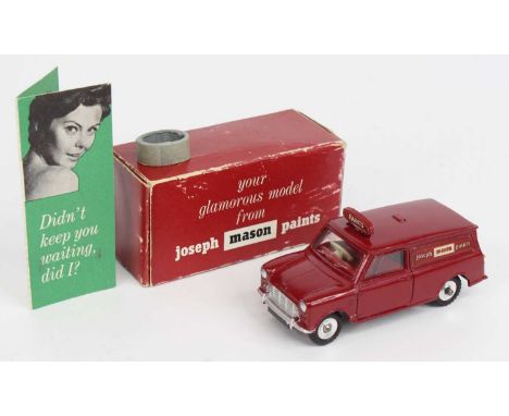 Dinky Toys, 274 Promotional Mini Van "Joseph Mason Paints" - Maroon body, header and opening rear doors, dark red interior, s