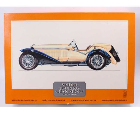 Pocher Torino 1/8th scale white metal, resin and plastic highly detailed kit for an Alfa Romeo Spider Touring Gran Sport, app