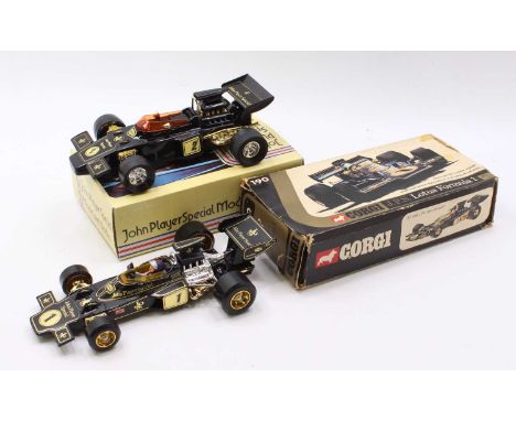 A Corgi Toys John Player Special diecast and radio group to include a Made in Hong Kong special modelised radio, together wit