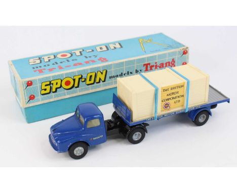 Spot On, 106A/OC Austin Prime Mover with Articulated Flat Float and MGA in crate, blue cab and black chassis, with grey and b