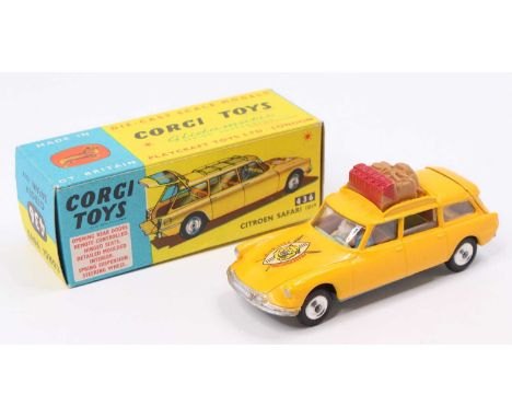 Corgi Toys No. 436 Citroen Safari ID19 comprises yellow body with Wildlife Preservation logo to the bonnet, green interior wi