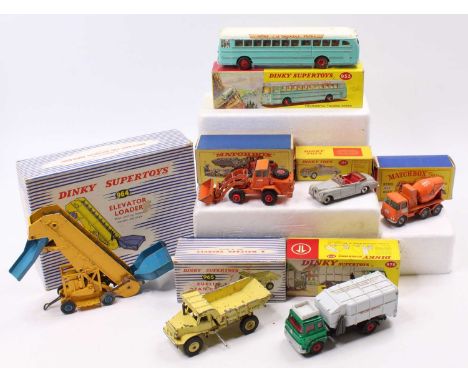 Dinky and Matchbox Toys boxed model group of 7, with examples including a Dinky Toys No. 953 Continental Touring Coach, No. 9