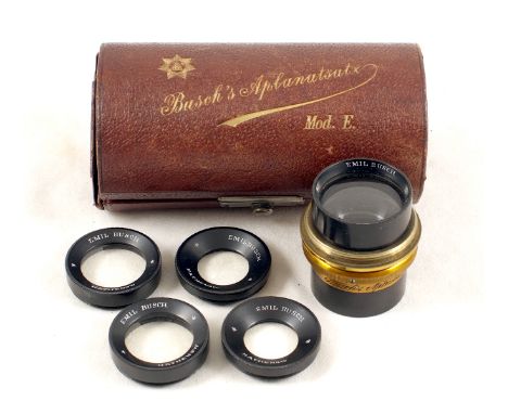 A Rare Busch Vademecum Aplanatsatz Model E Lens Set. Comprising lens with set of six supplementary lenses, interchangeable fr