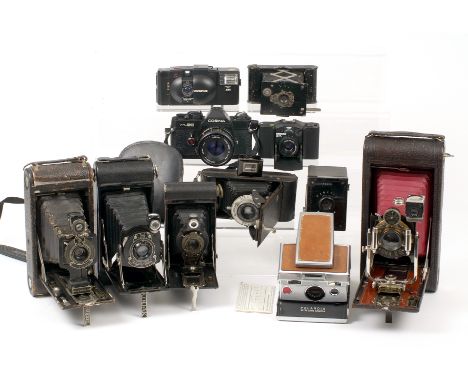 No 3a Folding Pocket Kodak (Model B-4) &amp; Other Cameras. Including Polaroid SX-70 (working, but not folding correctly), Mi