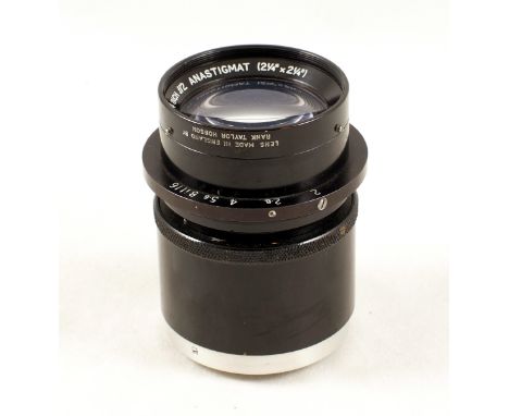 An Ex-WD Rank Taylor Hobson 4 inch f2 Anastigmat Lens in a M42 Focusing Mount. (condition 5E). Bearing the War Department 'Wi