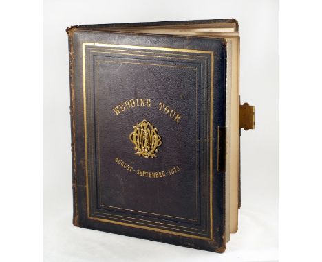 A LARGE Victorian Wedding Tour Album, Including George Washington Wilson &amp; James Valentine Prints. 118 pages 13" x 16". C