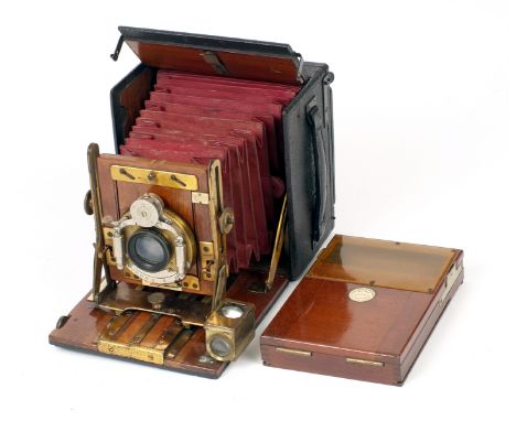 Sanderson Junior Hand &amp; Stand Plate Camera #6172. With Daylight Film Holder. (locking catch to front flap missing, otherw