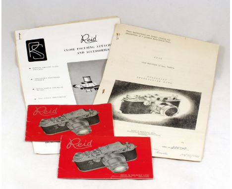 A Rare 'Temporary Instruction Book' for Reid III, Type I Camera. A contemporary, 13-page foolscap factory item, produced befo