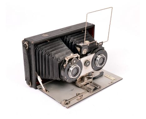Butchers No2 'The Cameo' Stereo Plate Camera. (condition 4/5F) fitted with Beck Symmetrical lenses. (condition 4/5F).