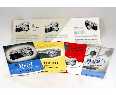 Rare, First Issue Reid Camera Leaflet (Blue Cover), Featuring Camera #A1. Also uncommon yellow cover bi-fold leaflet for Reid