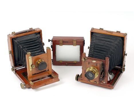 A Thornton Pickard Tribune Quarter Plate Camera. With TP Rectoplanat Lens and roller shutter. Also an unnamed quarter plate c