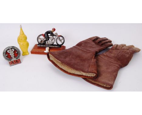AUTOMOBILIA; A collection of assorted automobilia to include a vintage Esso ' Handy Oil ' squirty figure, a Bristol Speedway 