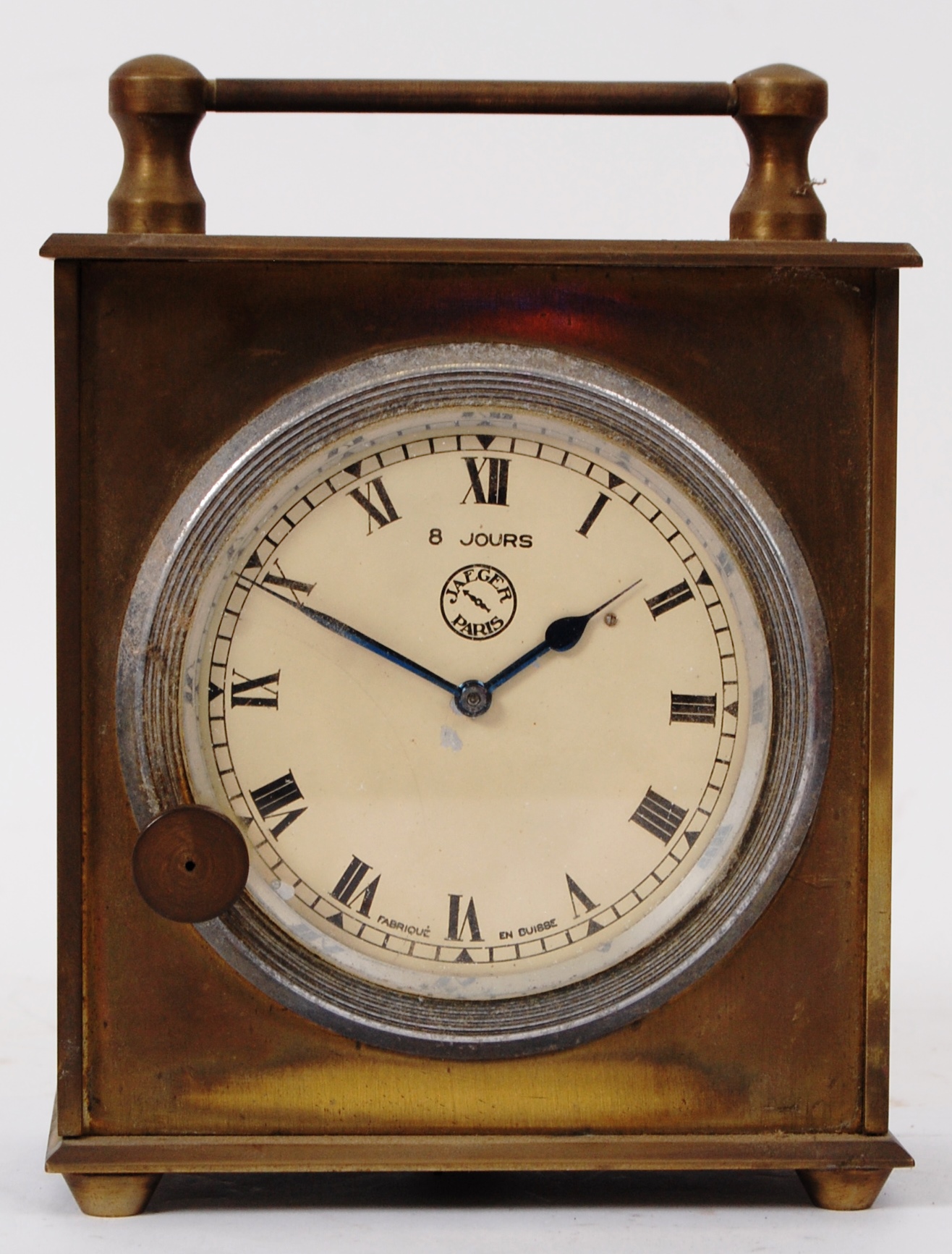 JAEGER CAR CLOCK A scarce Jaeger of Paris 8 hour car clock. Brass
