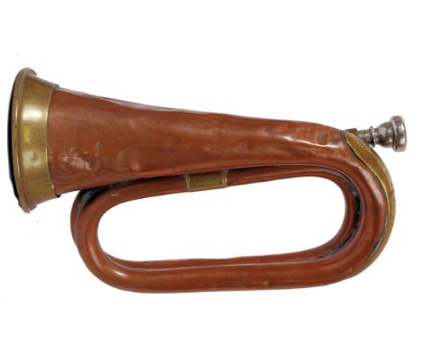BUGLE: An original First World War WWI issued military copper and brass bugle. 29cm long.
