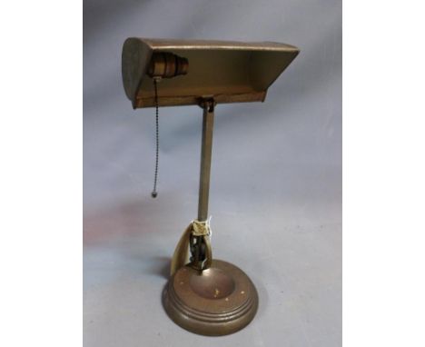 A 20th century brass bankers lamp. 